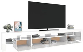 Comoda TV cu lumini LED, alb extralucios, 260x36,5x40cm 1, Alb foarte lucios, 260 x 36.5 x 40 cm