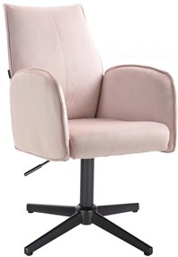 HR280CROSS Scaun Roz din Catifea cu Bază Neagră