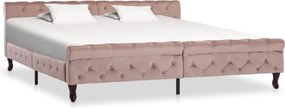vidaXL Cadru de pat, roz, 200 x 200 cm, catifea