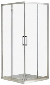 Cabină de duș cu ușă glisantă pătrată Apollo cu înveliș Easy Clean, fără cădiță de duș