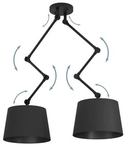 Lustră pe tijă Eglo 390113 PISTUNIO 2xE27/40W/230V negru