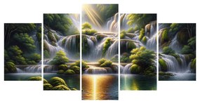 Tablou 5-piese cascade sclipitoare