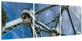 Tablou- atomium la Bruxelles (cu ceas) (90x30 cm)