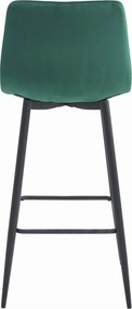 OFERTA Scaun de bar verde inchis NADO VELVET cu picioare negre Calitatea a II-a