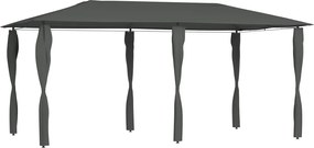 vidaXL Pavilion cu huse pentru stâlpi, antracit 2,98x5,3x2,59m 160g/m²