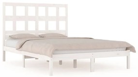 3104489 vidaXL Cadru de pat, alb, 160x200 cm, lemn masiv de pin