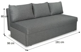 Canapea Extensibila Vario Cu Lada Gri Inchis, 191 x 98 x 80 Cm
