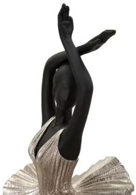 Statueta neagra / argintie din rasina, 17 x 14,8 x 43 cm, Donnina Fashion Mauro Ferreti