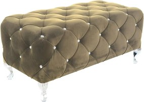Taburet HESTIA, stofa catifelata bej - Bluvel 28, 100x50x46 cm