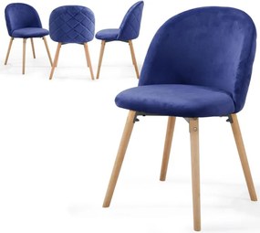 MIADOMODO Set de scaune de sufragerie din catifea, albastru,