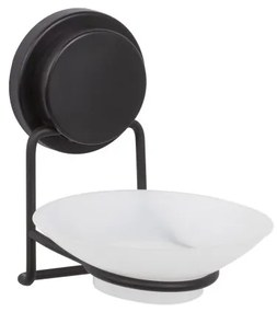 Sapuniera autoadeziva de perete Metalife MGS-713, 8x12x17 cm, Negru