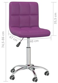 Scaun de birou rotativ, violet, piele ecologica 1, Violet