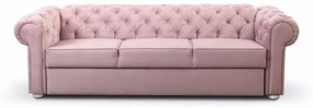 Set cu 1 canapea extensibila, 1 canapea fixa si 1 fotoliu roz Valentin