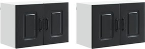 vidaXL Dulap de bucătărie Kalmar 2 pcs Negru 60 x 31 x 40 cm
