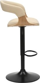 Scaun de bar pivotant Manhattan stejar/ bej crem