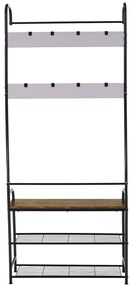 Suport de haine cu pantofar Kelam,79 x 32 x 185 cm