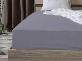 Cearsaf Jersey 90 x 200 cm albastru-gri