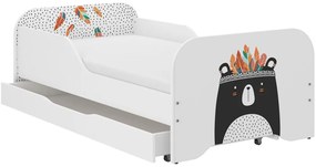 Pat de poveste pentru copii, cu ursuleț 140 x 70 cm