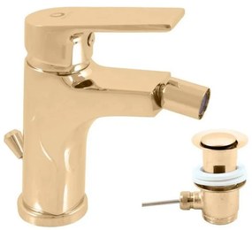 RAV Slezák CO145.0KZ - Baterie pentru bideu COLORADO, 14,3 cm, cu ventil de scurgere, auriu lucios