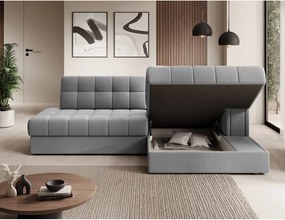 Colțar gri extensibil cu tapițerie din catifea (cu colț pe partea dreaptă/cu șezlong) Blezalt – ELTAP