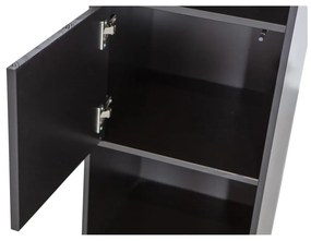 Bibliotecă modulară neagră din lemn masiv de pin 40x210 cm Finca – WOOOD