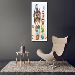 Fotografie imprimată pe sticlă Ursul și Owl