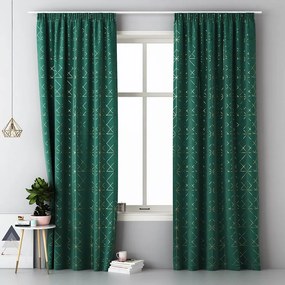 Draperie decorativă verde închis cu prindere cu cleme 140x250 cm