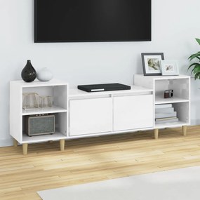 821190 vidaXL Comodă TV, alb extralucios, 160x35x55 cm, lemn prelucrat