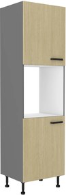 Dulap bucătărie pentru alimente pentru cuptor Scarmi 60 DP 215 2F (Antracit + Herringbone scandi). 1049765
