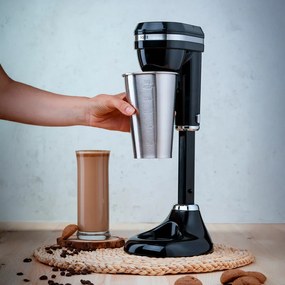 Resigilat: Mixer pentru frappe Oliver Voltz OV51163E, 100W, Bol din otel inoxidabil 450 ml, 2 viteze, Agitator otel, Negru