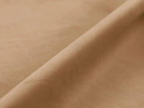 Pat tapitat cu somiera rabatabila si lada depozitare, 140x200 cm, Micadoni Home, Lupine-88, catifea, bej sand