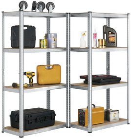 Juskys Set 2 rafturi - 160 x 80 x 40 cm