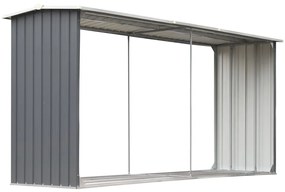 Sopron depozitare lemne, otel galvanizat, 330x92x153 cm, gri Gri