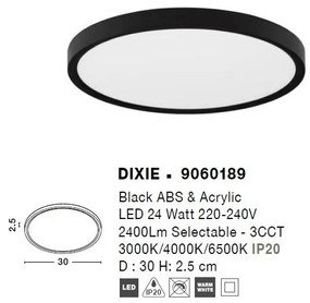 Plafoniera LED design slim DIXIE 30cm