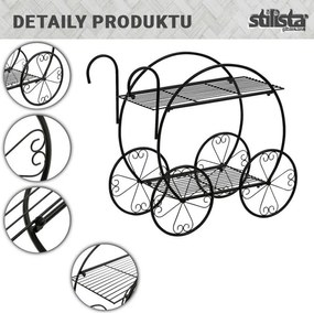 STILISTA Suport pentru plante, cărucior, 66 x 60 x 28 cm, oț