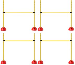 PawHut Kit de echipament de agilitate pentru câini cu 4 obstacole de sărit reglabile în înălțime, geantă de transport, galben și portocaliu | Aosom Romania