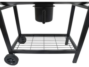 Grătar cu cărbuni, negru/lemn