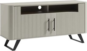 Comodă TV lemn masiv crem Santiago I, 134,2 × 39,7 × 65 cm