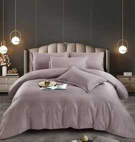 Set 10 Lenjerii Horeca, Pat Dublu, 100% Damasc Premium, 6 Piese, Cu Elastic - Royal