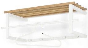 Cuier de perete alb/în culoare naturală cu raft din metal 76 cm Marco – Spinder Design