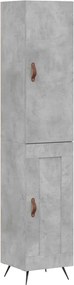 vidaXL Dulap înalt, gri beton, 34,5x34x180 cm, lemn prelucrat