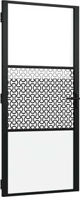 vidaXL Ușă de sticlă Traforaj Negru 76 x 3.5 x 201.5 cm Aluminiu