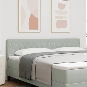 vidaXL Tăblie LED cu lumini cu bandă LED Gri deschis 90 cm Catifea