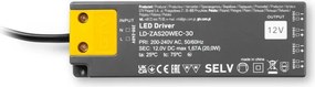 Transformator Easy Click GTV pentru bandă LED, 20W, 12V, IP20, 4 ieșiri Mini AMP, cablu 1,5 m 20 W, 12 V, 1.5 m, Plastic, Easy Click