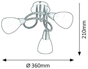 Rabalux 5533 - Lustră aplicată JENNA 3xE14/40W/230V alamă