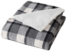 Pătură gri din sherpa 125x150 cm Ecossais – douceur d'intérieur