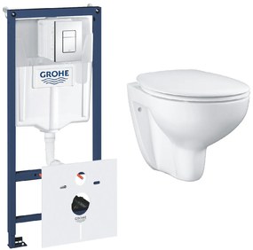 Set cadru încastrat Grohe Rapid SL 38827000, vas WC cu capac soft-close Grohe Bau Ceramic 39351000