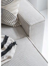 Colțar alb extensibil cu tapițerie din catifea reiată (cu colț pe partea stângă /în formă de "U") Brave Dave – Miuform