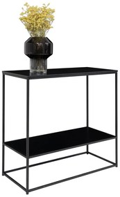 Masă consolă neagră cu blat negru 80x36 cm Vita – House Nordic