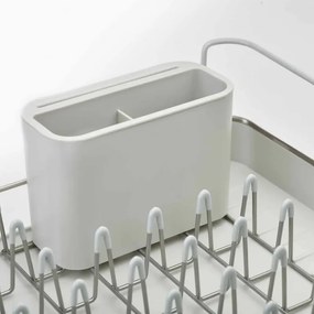 Uscător de vase Joseph Joseph Extend 851692, Extensibil, Drenaj, Spațiu pentru panou, Recipient pentru ustensile detașabil, Șampanie/alb